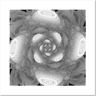 3D Snowflake Christmas Floral Rose Posters and Art